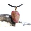 Turmalin rosa (Rubellit) Trommelstein Anhänger goldfarbene Öse Schmuckdose - Rarität - ca. 2,6 cm x 1,4 cm x 0,7 cm