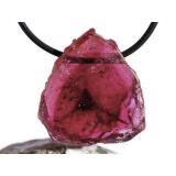 Turmalin rosa (Rubellit) Kristallquerschnitt / Schmuckstein gebohrt - Rarität - AA-Sonderqualität - Handarbeit - ca. 2,8 cm x 2,5 cm x 1 cm