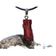 Turmalin rosarot (Rubellit) Kristallstab / Rohsteinform Anhänger Silberöse Schmuckdose - Rarität - AA-Sonderqualität - ca. 3,3 cm x 1 cm x 0,7 cm