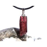 Turmalin rosarot (Rubellit) Kristallstab / Rohsteinform Anhänger Silberöse Schmuckdose - Rarität - AA-Sonderqualität - ca. 3,1 cm x 1 cm x 0,7 cm