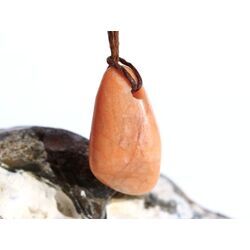 Aprikosencalcit (Calcit apricot) Schmuckstein gebohrt - ca. 3,1 cm x 1,9 cm x 1,3 cm