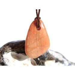 Aprikosencalcit (Calcit apricot) Schmuckstein gebohrt - ca. 3,1 cm x 1,9 cm x 1,3 cm