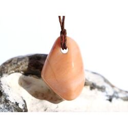 Aprikosencalcit (Calcit apricot) Schmuckstein gebohrt -...