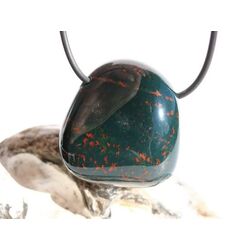 Heliotrop XL Trommelstein / Schmuckstein gebohrt - AA-Sonderqualitt - ca.3,4 cm x 3,2 cm x 1,7 cm