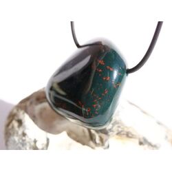 Heliotrop XL Trommelstein / Schmuckstein gebohrt - AA-Sonderqualitt - ca.3,4 cm x 3,2 cm x 1,7 cm