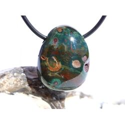 Heliotrop Trommelstein gebohrt - Sonderqualit�t - ca. 2,6 cm x 2,1 cm x 1,3 cm