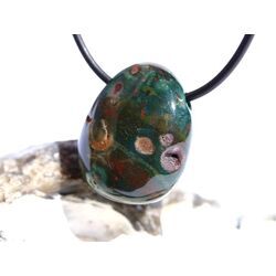 Heliotrop Trommelstein gebohrt - Sonderqualit�t - ca. 2,6 cm x 2,1 cm x 1,3 cm