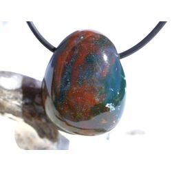 Heliotrop Trommelstein gebohrt - Sonderqualit�t - ca. 2,7 cm x 2,1 cm x 1,4 cm