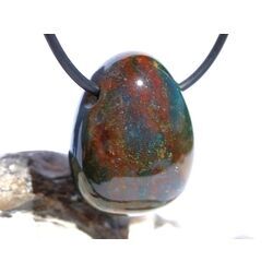 Heliotrop Trommelstein gebohrt - Sonderqualit�t - ca. 2,7 cm x 2,1 cm x 1,4 cm