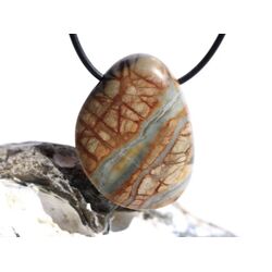 Picasso-Marmor XL Trommelstein / Schmuckstein gebohrt - AA-Sonderqualitt - ca. 3,8 cm x 3 cm x 1,3 cm