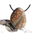 Picasso-Marmor XL Trommelstein / Schmuckstein gebohrt -...