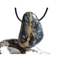 Picasso-Marmor XXL Trommelstein gebohrt - AA-Sonderqualitt - ca. 4,7 cm x 3,2 cm x 1,4 cm