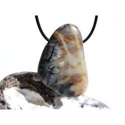 Picasso-Marmor XXL Trommelstein gebohrt - AA-Sonderqualitt - ca. 4,7 cm x 3,2 cm x 1,4 cm