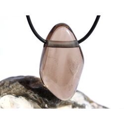 Rauchquarz mitteldunkel XXL Schmuckstein / Trommelstein gebohrt - AA-Sonderqualitt - Handarbeit - ca. 4,3 cm x 2,4 cm x 1,5 cm
