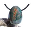 Heliotrop Trommelstein gebohrt - AA-Sonderqualität - ca. 2,6 cm x 2 cm x 1,4 cm
