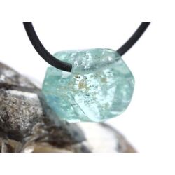 Aquamarin aquablau natur (Beryll) Kristallstab / Schmuckstein gebohrt - AAA-Sonderqualitt - Raritt - Handarbeit - ca. 1,5 cm x 1,7 cm x 1,2 cm