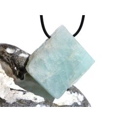 Aquamarin (Beryll) XXL Schmuckstein / Rohsteinform gebohrt - Sonderqualitt - Raritt - Handarbeit - ca. 4,9 cm x 4,7 cm x 1,6 cm (GKS)
