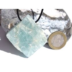 Aquamarin (Beryll) XXL Schmuckstein / Rohsteinform gebohrt - Sonderqualitt - Raritt - Handarbeit - ca. 4,9 cm x 4,7 cm x 1,6 cm (GKS)