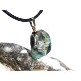 Turmalin blau (Indigolith) Trommelstein Anhänger Öse Schmuckdose - Rarität - ca. 2,3 cm x 1,6 cm x 0,7 cm