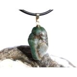 Turmalin blaugrün (Indigolith) Trommelstein Anhänger Öse Schmuckdose - Rarität - ca. 3,1 cm x 1,3 cm x 0,7 cm