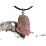 Turmalin polychrom rosa-grün (Rubellit-Verdelith) Trommelstein Anhänger Öse Schmuckdose - Sonderqualität - Rarität - ca. 3 cm x 1,5 cm x 0,7 cm