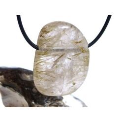 Epidotquarz XL Trommelstein / Scheibenstein gebohrt - Sonderqualit�t - Rarit�t - ca. 3,6 cm x 2,9 cm x 1 cm