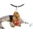 Poppy-Jaspis natur Trommelstein Anhänger Silberöse Schmuckdose - Sonderqualität - ca. 3,2 cm x 1,3 cm x 1 cm
