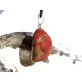 Poppy-Jaspis natur Trommelstein Anhänger Silberöse Schmuckdose - Sonderqualität - ca. 3,1 cm x 1,4 cm x 1 cm