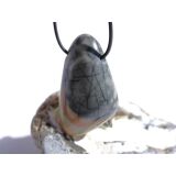 Picasso-Marmor XXXL Trommelstein gebohrt - AA-Sonderqualität - ca. 5,1 cm x 3,3 cm x 1,5 cm