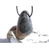Picasso-Marmor XXXL Trommelstein gebohrt - AA-Sonderqualität - ca. 5,1 cm x 3,3 cm x 1,5 cm