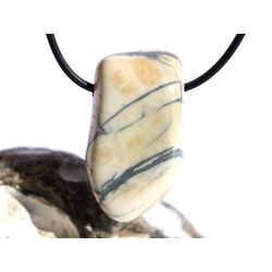 Picasso-Marmor XXL Trommelstein / Scheibenstein gebohrt - Sonderqualitt - ca. 4 cm x 2,3 cm x 1,2 cm (GKS)