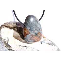 Picasso-Marmor XL Trommelstein gebohrt - Sonderqualitt - ca. 3,7 cm x 2,7 cm x 1,1 cm (GKS)