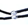 Onyx Bergkristall Halskette / Edelsteinkette 97 cm lang - Schmuckteine - 925iger Silberverschluss