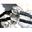 Onyx Bergkristall Halskette / Edelsteinkette 97 cm lang - Schmuckteine - 925iger Silberverschluss