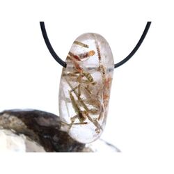 Epidotquarz XXL Trommelstein gebohrt - Sonderqualit�t - Rarit�t - ca. 4,2 cm x 2 cm x 2 cm