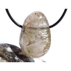 Epidotquarz Trommelstein gebohrt - Sonderqualit�t - Rarit�t - ca. 3,4 cm x 2,3 cm x 1,6 cm