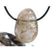 Epidotquarz Trommelstein gebohrt - Sonderqualität - Rarität - ca. 3,4 cm x 2,3 cm x 1,6 cm