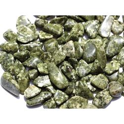 Schneeflockenepidot (Epidot-Feldspat) Trommelsteine mini (S) - Sonderqualitt - ca. 1 - 3 cm / ca. 50 g