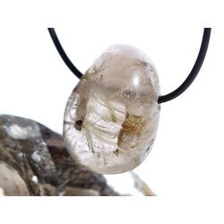 Epidotquarz Trommelstein gebohrt - Sonderqualit�t - Rarit�t - ca. 3,2 cm x 2,4 cm x 2 cm