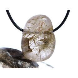 Epidotquarz Trommelstein gebohrt - Sonderqualit�t - Rarit�t - ca. 3,2 cm x 2,4 cm x 2 cm