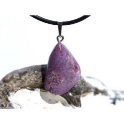 Stichtit Trommelstein Anhänger Öse - ca. 3,1 cm x 1,5 cm x 0,8 cm - Sonderpreis wg. Makel -