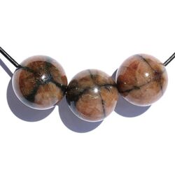 Chiastolith (Andalusit / Kreuzstein) Kugeln gebohrt -...