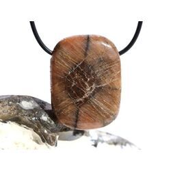 Chiastolith (Andalusit / Kreuzstein) XL Schmuckstein / Scheibenstein gebohrt - ca. 3,8 cm x 2,9 cm x 1 cm