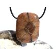 Chiastolith (Andalusit / Kreuzstein) XL Schmuckstein / Scheibenstein gebohrt - ca. 3,8 cm x 2,9 cm x 1 cm