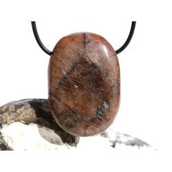 Chiastolith (Andalusit / Kreuzstein) XXL Schmuckstein / Scheibenstein gebohrt - ca. 4,4 cm x 3,1 cm x 1,2 cm