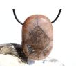 Chiastolith (Andalusit / Kreuzstein) XXL Schmuckstein / Scheibenstein gebohrt - ca. 4,4 cm x 3,1 cm x 1,2 cm