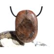Chiastolith (Andalusit / Kreuzstein) XXL Schmuckstein / Scheibenstein gebohrt - ca. 4,4 cm x 3,1 cm x 1,2 cm