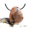 Chiastolith (Andalusit / Kreuzstein) XL Schmuckstein / Scheibenstein gebohrt - ca. 3,8 cm x 3 cm x 0,9 cm