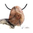 Chiastolith (Andalusit / Kreuzstein) XL Schmuckstein / Scheibenstein gebohrt - ca. 3,8 cm x 3 cm x 0,9 cm
