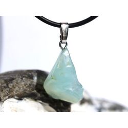 Andenopal hellblau (Chrysopal) Trommelstein Anhnger Silberse Schmuckdose - Raritt - AA-Sonderqualitt - ca. 3,1 cm x 1,5 cm x 1,2 cm